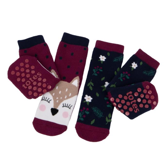 totes toasties® Childrens Original Slipper Socks (Twin Pack) Deer Extra Image 2